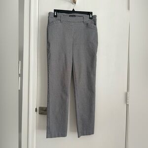 Hilary Radley Gray Checkered Straight Leg Pants